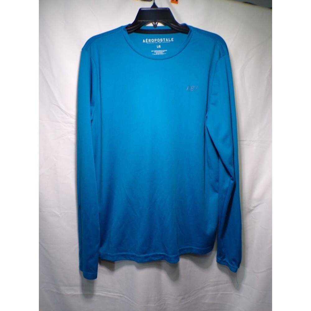 Aéropostale Men's Long Sleeve Performance Shirt Blue 487 Large L/G